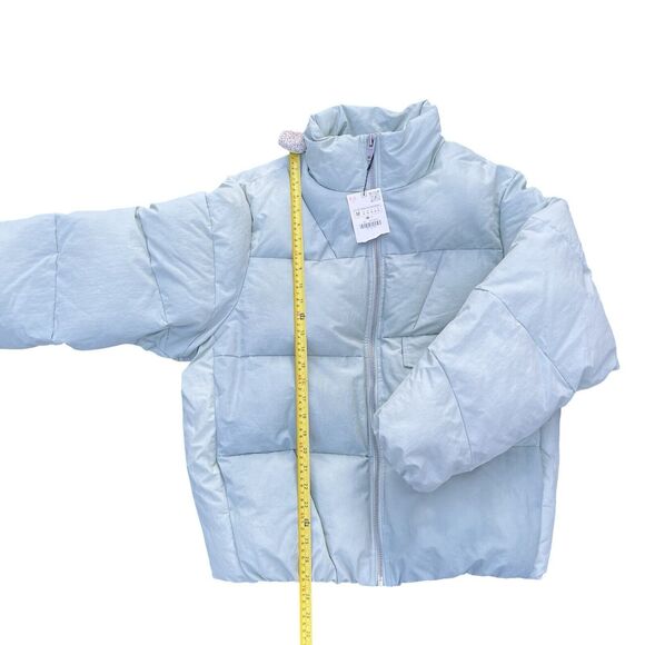 Zara Puffer Jacket Men's Green Mock Neck Long Sleeve Pocket Detail Zip-Up Medium - Picture 11 of 17